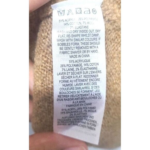 French Connection Color Block Cowl Neck Sweater Pullover Knit Top Size Medium - Picture 7 of 7